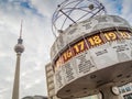 BerlinÃ¢â¬â¢s Alexanderplatz, Weltzeituhr World Time Clock, and T Royalty Free Stock Photo